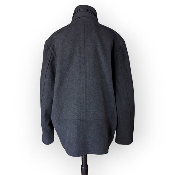 Cole Haan Men's Signature Melton Gray Wool Blend Trucker Coat M - Picture 2 of 10
